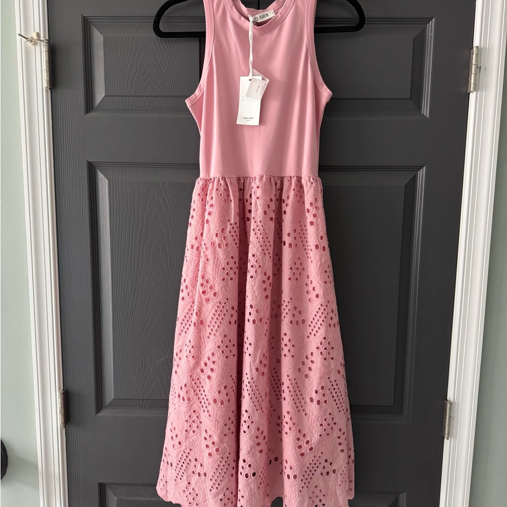 NWT Grace Karin Pink Sleeveless Eyelet Dress